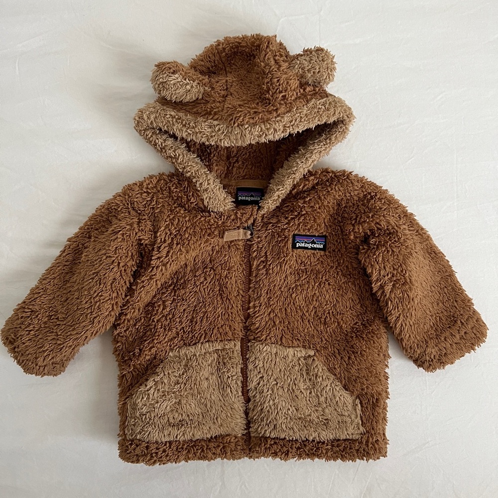 Patagonia fleece furry friends hoody 3-6m
